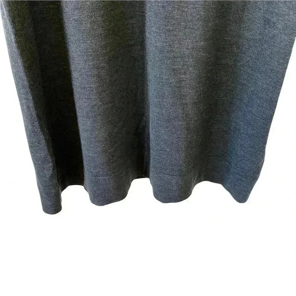 Victor Alfaro Grey Wool Sweater Dress Large 3/4 Sleeves Office Fitted Waist - Picture 6 of 9